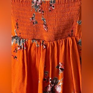 Free People Orange Floral Top